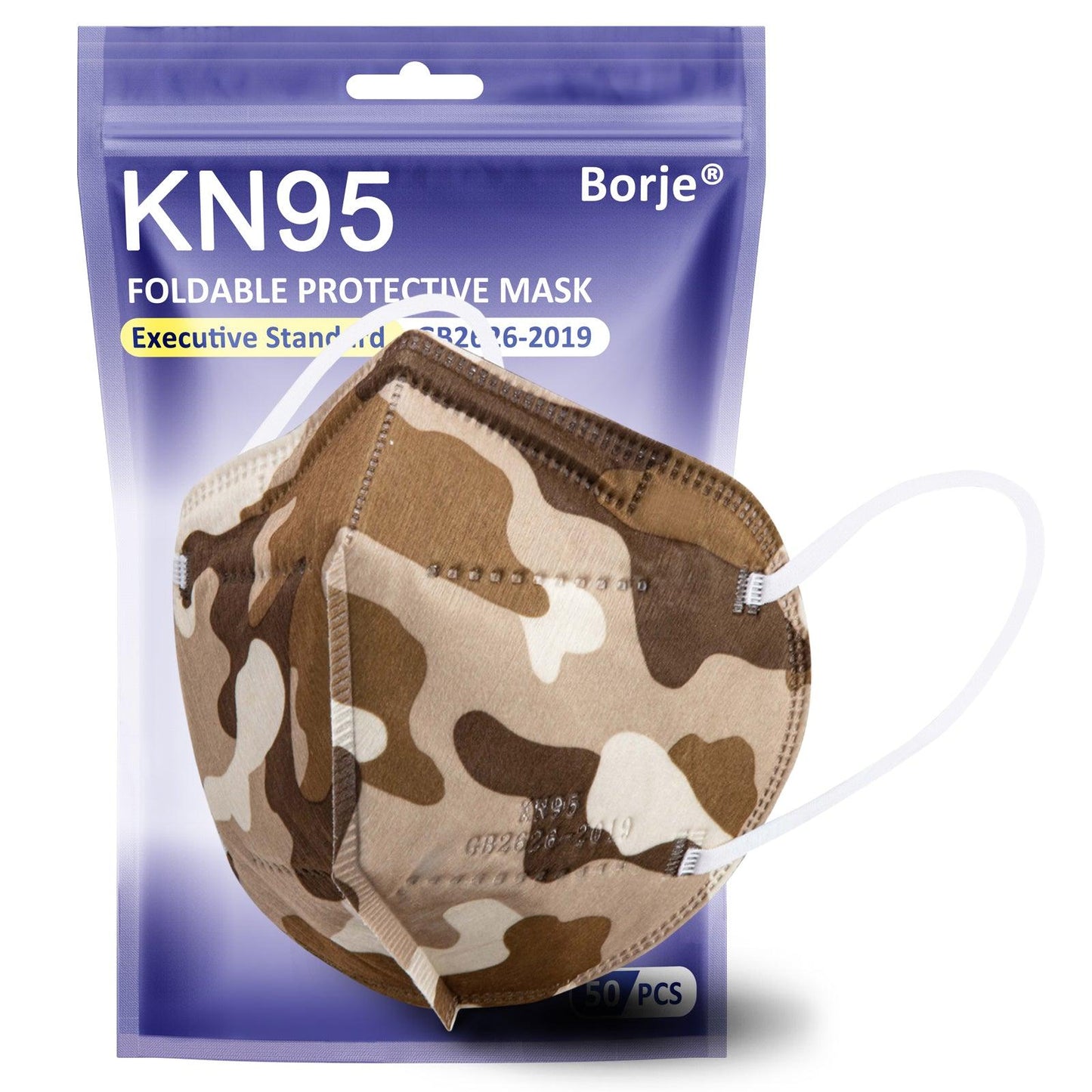 KN95 Face Masks 50 Pcs, 5-Ply Protection Camo KN95 Mask - Borje