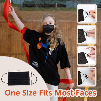 Kids Masks 100 Pcs, Black Face Mask for Kids Boys Girls, Kids Disposable Face Masks - Borje